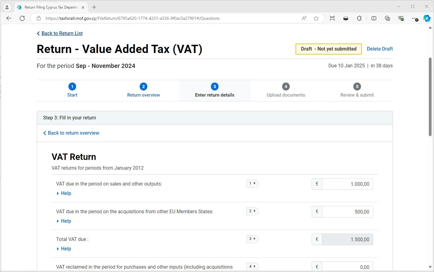 Enter your return details